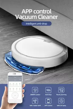 Aspirador Robô Inteligente Sem Fio, Multifuncional, Super Silencioso, Esfregando a Vácuo, Umidificador, Uso Doméstico, Novo - comprar online