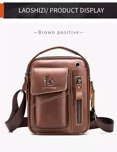 Bolsa de ombro multifuncional para homens Couro Crossbody Bag Bolsa de alta capacidade na internet
