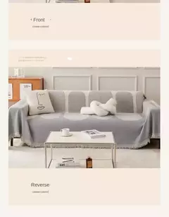 Sofá nórdico Cobertores, Camping ao ar livre, Piquenique Grande Sofá Capa, Lazer Relax Toalha de Praia, Tapete de Viagem Branco, Borlas de linho - comprar online
