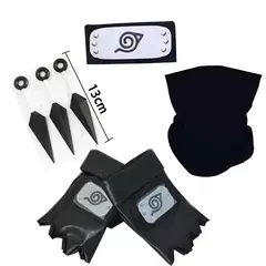Anime naruto cosplay kakashi acessórios brinquedos figura de ação luvas bandana kunai máscara uchiha luvas conjunto presente