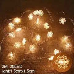 Imagem do 2m 20led papai noel floco de neve led luz corda decoração de natal para casa ornamento da árvore de natal 2024 navidad crianças presente ano novo