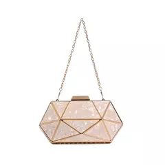 Imagem do Saco De Noite De Diamante De Metal Acrílico Para Mulheres, Bolsa De Ombro De Corrente, Bolsa Crossbody, Bolsa De Designer De Luxo, Embreagem De Festa, Sacos De Jantar, Novo