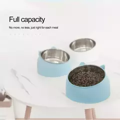 Tigelas criativas de aço inoxidável para animais de estimação, alimentador inclinado de gatinho e cachorro, bebendo, cães e gatos, adorável, 1pc - comprar online