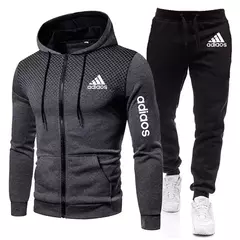 Imagem do Sportswear com zíper masculino, terno fitness, terno de corrida, terno esportivo com capuz, novo estilo, moda, 2022