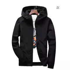 Jaqueta impermeável com capuz masculino, blusão, outwear masculino, streetwear casual, roupas da moda, primavera, outono, 2024