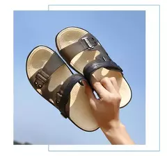 Sandálias Peep Toe antiderrapantes duráveis para homens, chinelos de praia ao ar livre, calçados casuais, verão, novos - Wolf Magazine