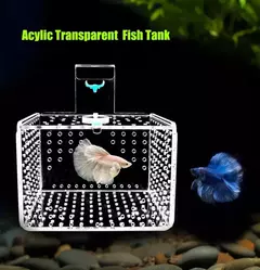 Caixa de isolamento para tanque de peixes, calibre 1mm/3mm, acrílico, caixa de reprodução de aquário, proteção para peixes pequenos, caixa de incubação de fritar suspensa