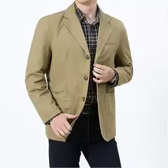 Blazer de algodão solto extragrande masculino, jaqueta casual, outerwear masculino