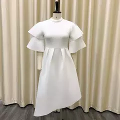 Vestido longo de babados fairyshely sólido para mulheres, manga curta, grande e grande, festa de verão para mulheres, vestido curvilíneo apertado, tamanho grande, 2021 na internet