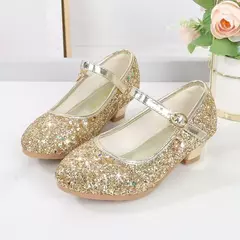 Sapato de salto alto de cristal infantil, sandálias de cristal, fivela, princesa sapato de dança, desempenho estudantil, couro, meninas, moda - Wolf Magazine