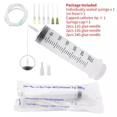 Seringas grandes de 100-550ml com tubo para seringas de plástico líquido com tampa de ponta para distribuição de cola, rega, recarga, alimentação - comprar online