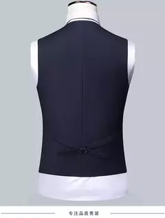 Imagem do Alta qualidade (blazer + colete + calças) homens simples negócios elegante moda entrevista de trabalho cavalheiro terno fino 3 peças terno