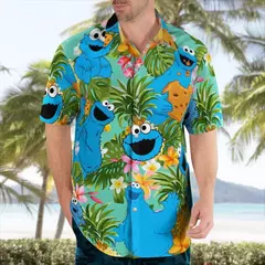 Camisa casual floral havaiana cartoo n masculina, camisa de manga curta 3D de grandes dimensões para praia, moda engraçada, venda quente, verão - Wolf Magazine