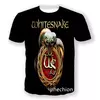 Heavy Metal Rock Whitesnake Band T-shirt para homens e mulheres, impressão 3D, moda hip hop, camiseta de manga curta, camiseta com o pescoço, roupas de verão