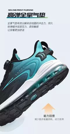 Tênis de corrida acolchoados para homens, tênis antiderrapantes, botões rotatórios, adequados para exterior, casual, conforto, alta qualidade, venda quente - comprar online