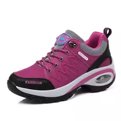 Sapatos de plataforma respirável confortáveis para mulheres, Tênis femininos, Sapatos casuais femininos, Botas curtas, Moda Lace Up, Exterior - comprar online