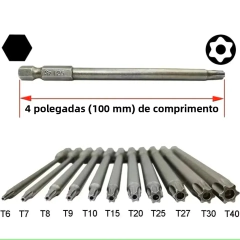 11/12 pçs torx chave de fenda bits com furo 50/100mm conjunto de chave de fenda estendida à prova de violação broca magnética conjunto chave de fenda ferramenta na internet