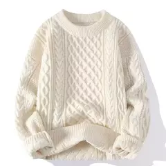 Camisola coreana masculina, pulôveres de malha quente, moletons casuais soltos, jumper de malha, roupas masculinas de streetwear, outono inverno