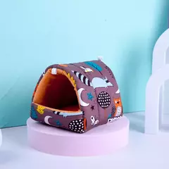 Casa fofa de cobaia furões pequeno animal rede furão gaiola acessórios camas inverno quente chinchila esteira casa de hamster - comprar online