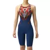 Maiô de secagem rápida para mulheres, triatlo, competitivo pro, treinamento, comprimento do joelho, roupa de banho, piscina, maiô confortável, 1 pc