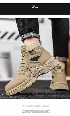 Botas de couro com renda impermeável masculina, bota leve no tornozelo, sapato casual antiderrapante, moda inverno, novo