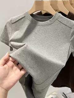 Aossviao verão branco camiseta de algodão feminino de manga curta estudante versátil solto meia manga camiseta harajuku tendência superior - comprar online