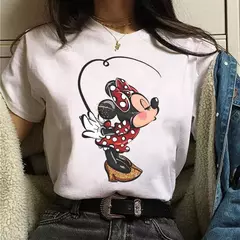 Moda mickey minnie mouse disney camiseta roupas femininas verão manga curta topos casuais camiseta kawaii