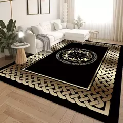 Ouro luxuoso grandes tapetes para sala de estar, Europa e América, Villa Hall d - loja online