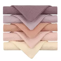 Baby's Soft Absorbent Gaze Algodão Toalhas, Face Wipe, Lenço, Banhando Toalhinha de alimentação, 5Pcs