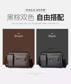 Bolsa de ombro de grande capacidade bolsa de mensageiro masculina de couro business commuter bolsa impermeável resistente ao desgaste pode ser armazenada - comprar online
