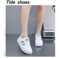 Calçado esportivo casual resistente ao desgaste para mulheres, tênis feminino respirável, sapatos brancos simples para senhora, novo, 2024 - comprar online