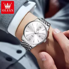 OLEVS-Relógios de luxo high-end para homens, relógios originais de aço inoxidável, marca top, relógio de quartzo, relógio manual, moda - Wolf Magazine