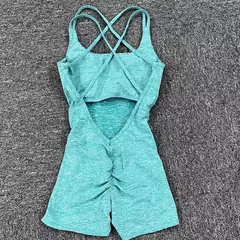 Imagem do Macacão de exercício Lycra para mulheres, roupa ativa, conjunto de ioga, legging, roupa de treino, roupas esportivas, academia, feminino, 2022, almofada
