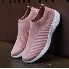 Sapatos rasos elásticos respiráveis para mulheres, tênis leves, calçados esportivos, primavera e verão - Wolf Magazine