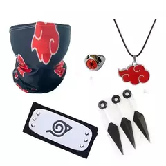 Anime naruto cosplay kakashi acessórios brinquedos figura de ação luvas bandana kunai máscara uchiha luvas conjunto presente - loja online