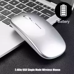 Mouse para jogos sem fio com modo único, Mouse de bateria com receptor USB, DPI ajustável, apto para PC, laptop, notebook, casa e escritório, 2.4GHz