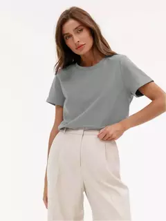 Bornladies-Camiseta solta de manga curta feminina, tops sólidos básicos, camisas de assentamento elegantes, 100% algodão, 230g/?, verão