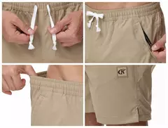 Calção casual masculino de carga, calça de jogging com cordão, leve, elástico na cintura, sólida, alta qualidade