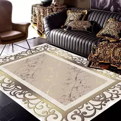 Ouro luxuoso grandes tapetes para sala de estar, Europa e América, Villa Hall d