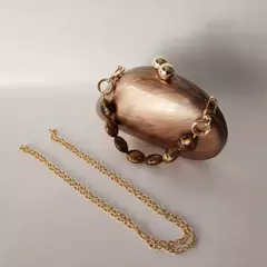 Oval Irregular Pérola Acrílico Box Evening Bag, Senhoras Designer De Luxo Bolsas, Festa De Casamento, Handmade Bolsas, Branco, Novo - comprar online