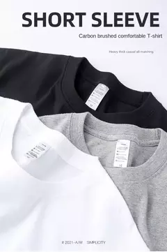 Imagem do 2 pçs cor sólida camiseta 100% algodão masculino feminino branco o-pescoço solto de manga curta modelos básicos all-match t-shirts casal topos preto