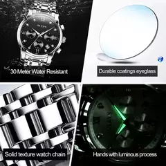 OLEVS-Relógio de pulso masculino, relógio de quartzo impermeável, cronógrafo de luxo, luminoso, negócio, marca superior, moda - comprar online