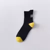 Meias altas e respiráveis masculinas, meias esportivas de rua, algodão, na moda, tamanho 39-44, 100% algodão, 5 pares