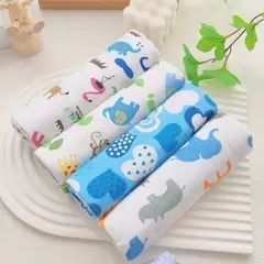Cobertor de Flanela Supersoft Newborn, 100% Algodão, Cobertor de Bebê, Lençol de Bebê, Fraldas New Born, 76x76cm, 4 unidades por pacote - Wolf Magazine