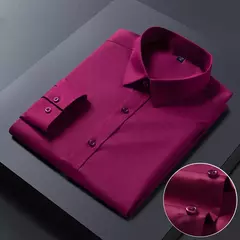 Homens de Manga Longa Stretch Camisas, Anti-Rugas Camisas, Slim Fit, Blusa de Negócios Sociais, Branco, Novo, S-8XL - Wolf Magazine