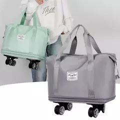Imagem do Bagagem expansível roda universal, grande capacidade, separação seca e úmida, leve, saco de armazenamento para viagens e fitness