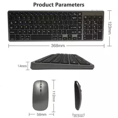 Imagem do Teclado sem fio ultra magro de bluetooth compatível para mac os/ios/ipad os teclado recarregável para macbook