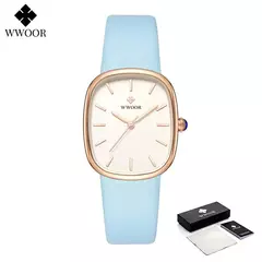 WWOOR-Relógio de quartzo de couro impermeável feminino, marca superior, pulseira de moda, relógio de luxo feminino, 2024 - Wolf Magazine