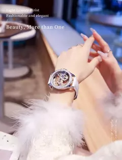 OLEVS Relógio Mecânico Automático para Mulheres, Relógio Transparente, Big Dial Design, Bracelet Set, Presente de Luxo, 40mm, 6699 - loja online