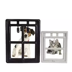 Porta de tela para animais de estimação, porta com fechadura para gato, porta de plástico para cães de estimação, à prova de mosquitos, janela de segurança, portão de aba, cerca para cães